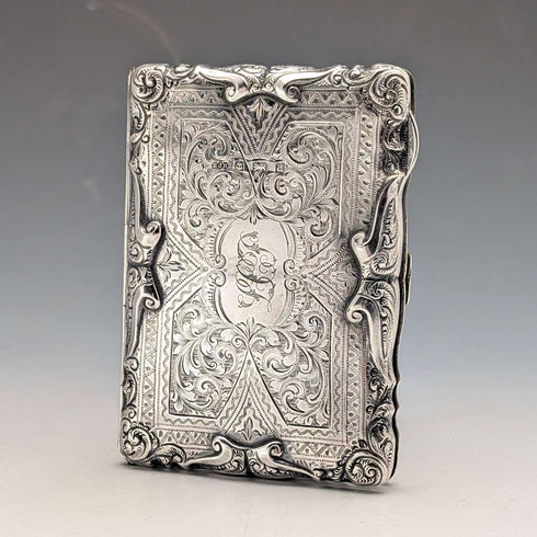 1903年英國古董純銀雙開式卡片盒,由EJ Houlston設計