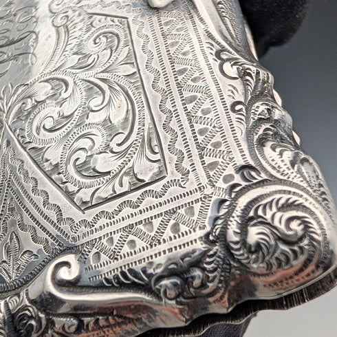 1903年 英国アンティーク 純銀製 両開き型 カードケース E J Houlston