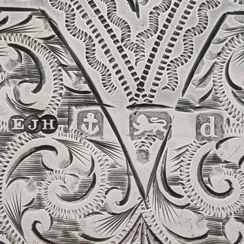 1903年 英国アンティーク 純銀製 両開き型 カードケース E J Houlston