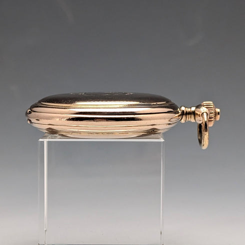 約1912年浪琴古董懷錶,鍍金獵錶殼,18.50型機芯,走時正常