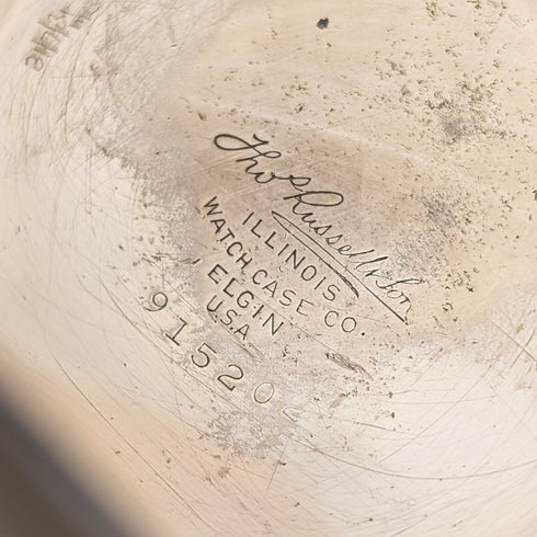 1910年代 英国アンティーク ラッセル 懐中時計 金張りハンターケース 動作良好