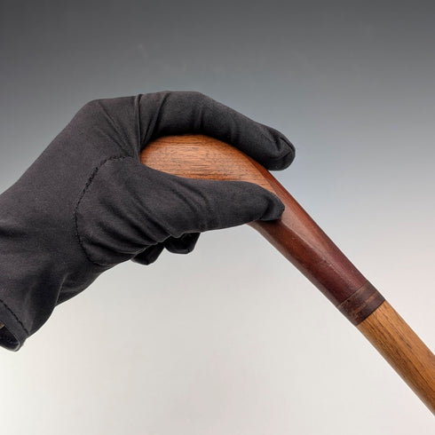 英國復古鑲嵌工藝棕色杖身週日手杖,87厘米