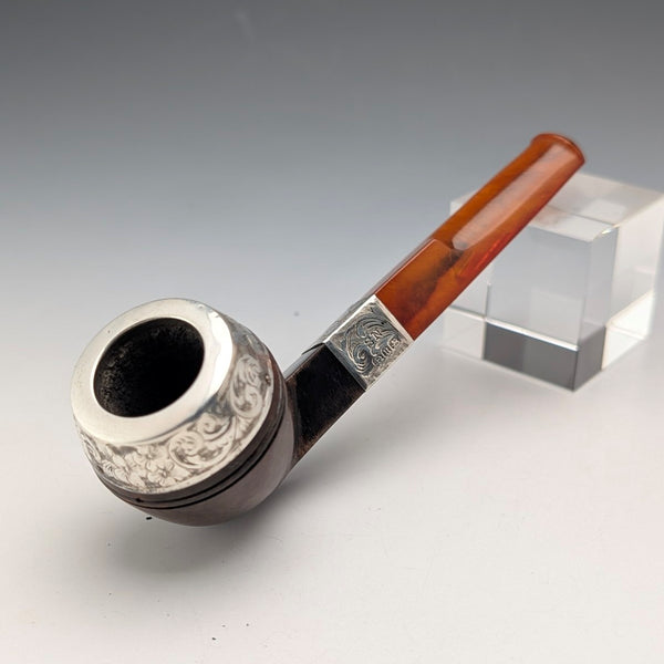 1894年英國古董純銀煙鬥,附煙盒