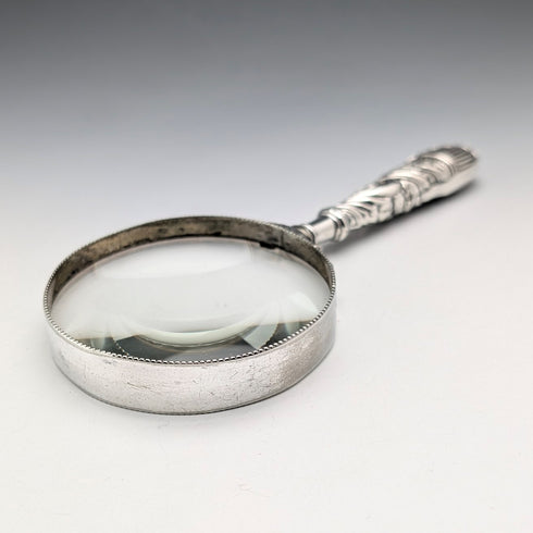 Circa 1900 British Antique Sterling Silver Handle Magnifying Glass