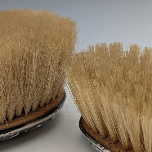 1909 British Antique Sterling Silver Decorative Handle Dressing Brush Set by Levi & Salaman