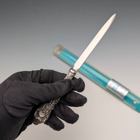 Circa 1968 American Vintage Sterling Silver Letter Opener with Case, Excellent Condition, Wallace