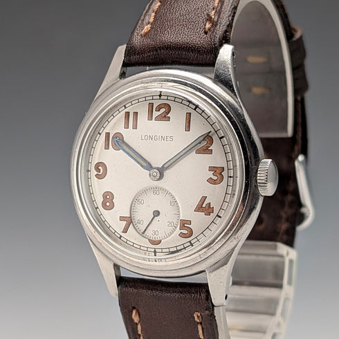 約1942年浪琴軍用男士機械腕錶,Cal. 23M機芯,走時良好