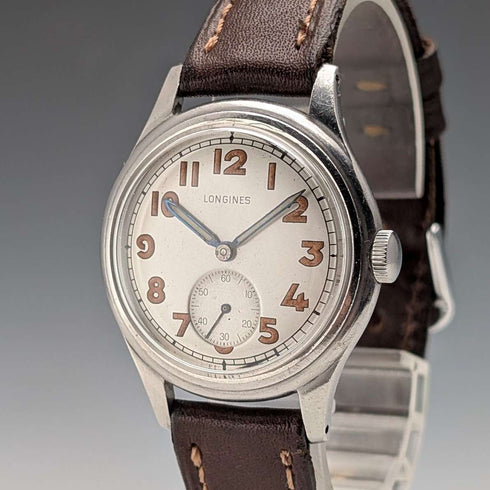 1942年頃 ロンジン ミリタリー 紳士用機械式腕時計 Cal23M 動作良好