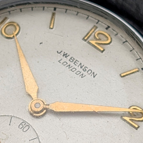 British vintage JW Benson men's mechanical wristwatch with alloy case, 15 jewels, in good working order