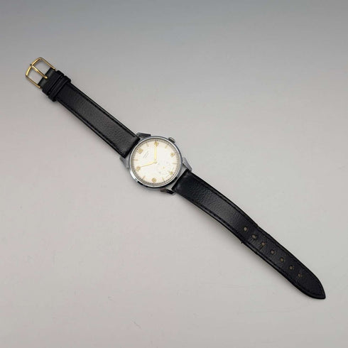 British vintage JW Benson men's mechanical wristwatch with alloy case, 15 jewels, in good working order