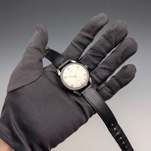 British vintage JW Benson men's mechanical wristwatch with alloy case, 15 jewels, in good working order