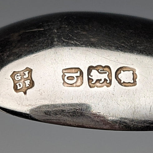 1897 British Antique Sterling Silver Teaspoons, Set of 6, 60g, Josiah Williams, with Case