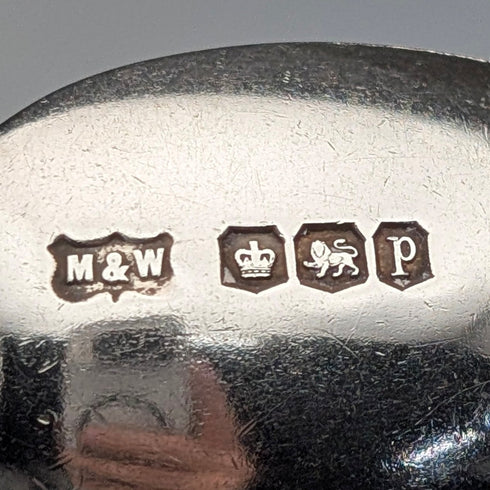 1932 British Vintage Sterling Silver Teaspoons, Set of 6, 88g, Mappin & Webb, in Case