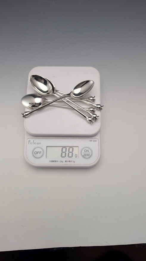 1932 British Vintage Sterling Silver Teaspoons, Set of 6, 88g, Mappin & Webb, in Case