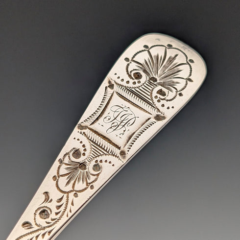 1893 British Antique Sterling Silver Teaspoons, Set of 6, 90g, John Round & Son, in Case