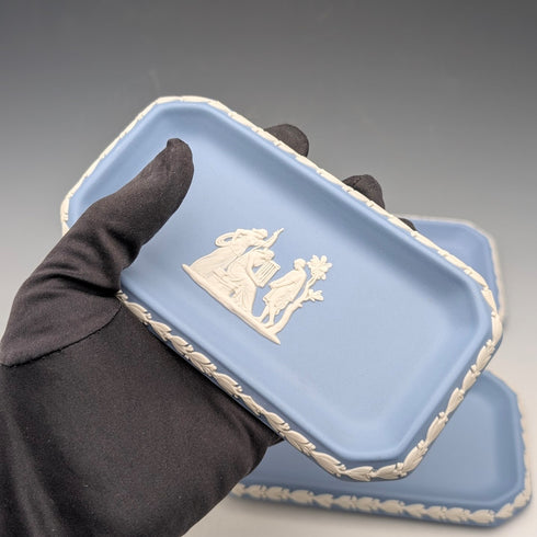 英國復古韋奇伍德碧玉瓷品托盤三件套