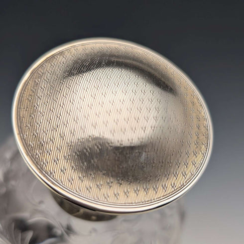 1923年 英国アンティーク 純銀蓋 パフュームボトル ガラス香水瓶 Goldsmiths&Silversmiths
