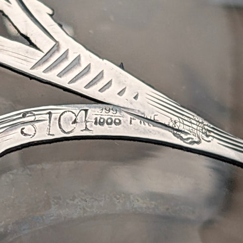 Vintage American silver-overlay perfume bottle, Art Nouveau, by ALVIN