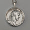 British Vintage Sterling Silver Ancient Roman Coin Replica Pendant with Sterling Silver Necklace, 28g Total
