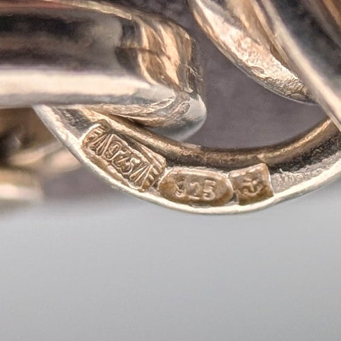 英國復古純銀拜占庭花卉鏈項鍊,42厘米,46克