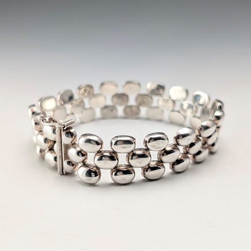 義大利復古純銀獵豹鍊式手鍊,26.4克,Milor