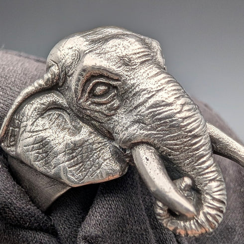 復古象頭造型純銀戒指(16.5號)