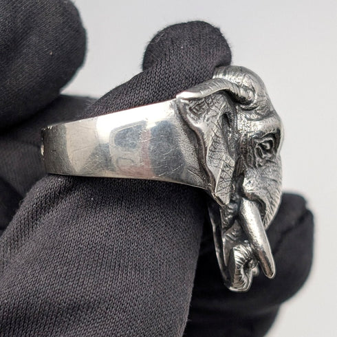 復古象頭造型純銀戒指(16.5號)