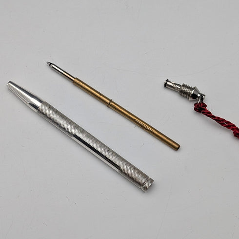Vintage sterling silver small ballpoint pen in paper box
