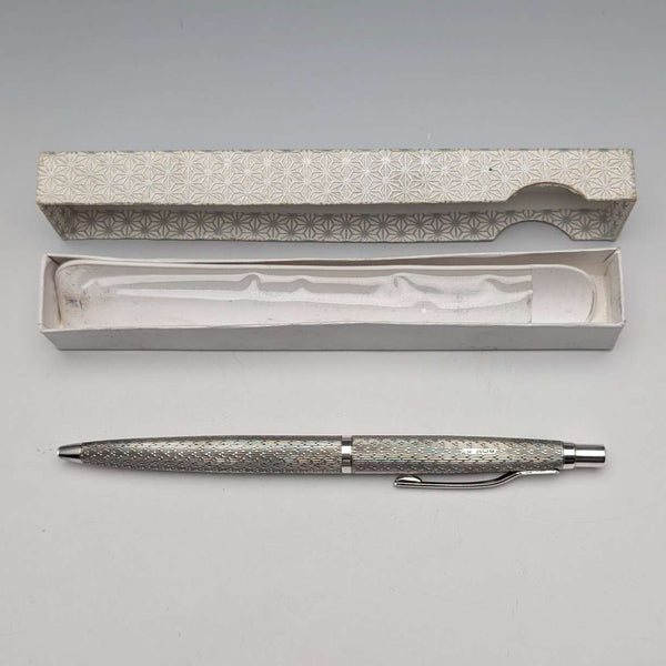 1977 British Vintage Sterling Silver Ballpoint Pen William Manton in Paper Box