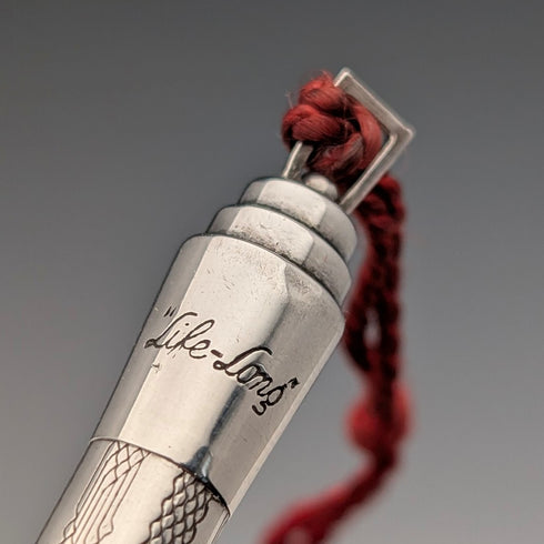 British Vintage Lifelong Sterling Silver Small Mechanical Pencil with Paper Box and Leaflet