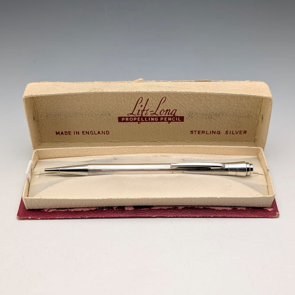 British Vintage Lifelong Sterling Silver Mechanical Pencil in Paper Box