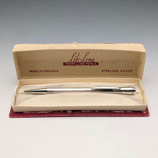 British Vintage Lifelong Sterling Silver Mechanical Pencil in Paper Box