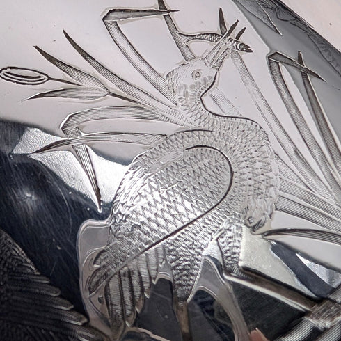 約1903年英國古董日式風格鍍銀咖啡壺,沃克和霍爾