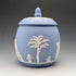 British Vintage Wedgwood Biscuit Barrel Jasperware in Pale Blue
