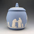 British Vintage Wedgwood Biscuit Barrel Jasperware in Pale Blue