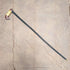 Vintage black shaft, painted horse-carved handle walking stick, 94cm
