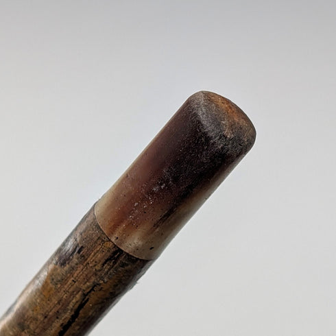 復古棕色杖身,彎柄,鎳環裝飾,手杖,94厘米