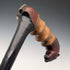 Vintage black shaft, painted horse-carved handle walking stick, 94cm