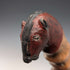 Vintage black shaft, painted horse-carved handle walking stick, 94cm