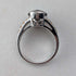 Vintage sterling silver smoky quartz and citrine enamel inlay ring (size 17)