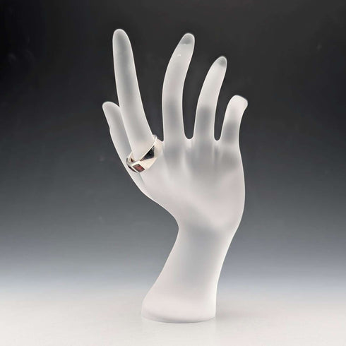 Vintage sterling silver garnet band ring (size 17)