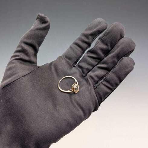 Vintage Gold-Plated Sterling Silver Quartz Ring (Sizes 16-17)