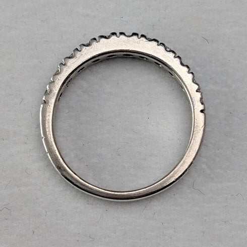 復古純銀立方氧化鋯半永恆戒指(11號)