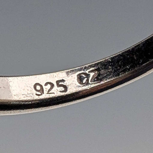 ヴィンテージ 純銀製 キュービックジルコニア ハーフエタニティーリング (11号)指輪