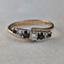 1984 British Vintage K9 Gold Sapphire & Zirconia Ring (Japanese size 12)