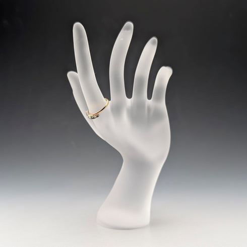 1984 British Vintage K9 Gold Sapphire & Zirconia Ring (Japanese size 12)