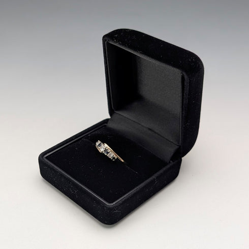 1984 British Vintage K9 Gold Sapphire & Zirconia Ring (Japanese size 12)