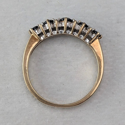 1991年英國復古K9金藍寶石鋯石戒指(日本尺寸12)