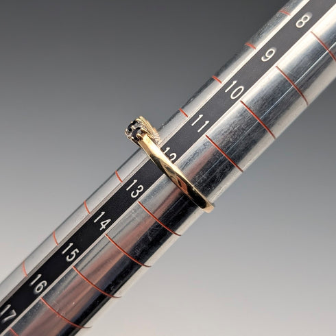 1991 British Vintage K9 Gold Sapphire & Zirconia Ring (Japanese size 12)