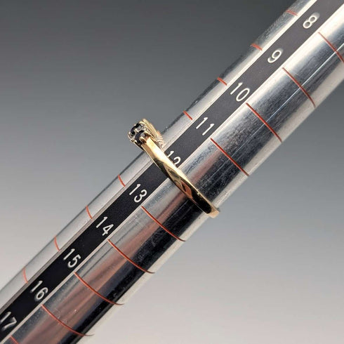 1991年英國復古K9金藍寶石鋯石戒指(日本尺寸12)